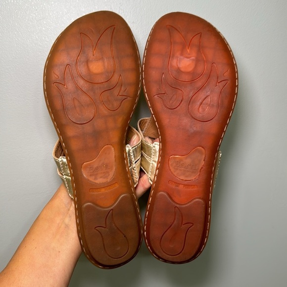 Born Leather Sandals Gold Size 7 - Picture 9 of 12